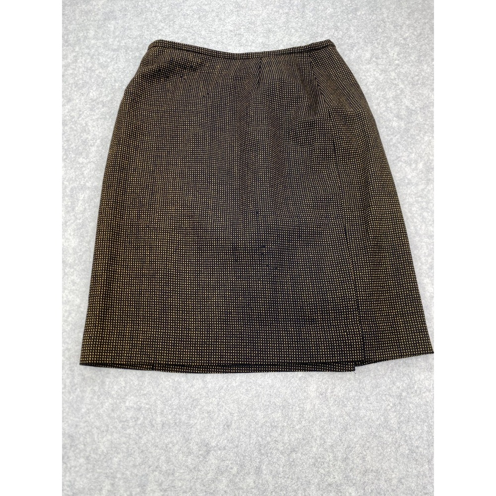 Jones New York Skirt Womens 10P Black Wool Pencil Knee Length Lined Pockets